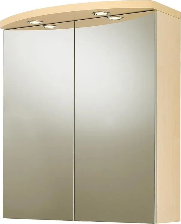 Spiegelschrank mit Beleuchtung Birne Dekor 2 Türen 700x798x205/340 Letzte Chance