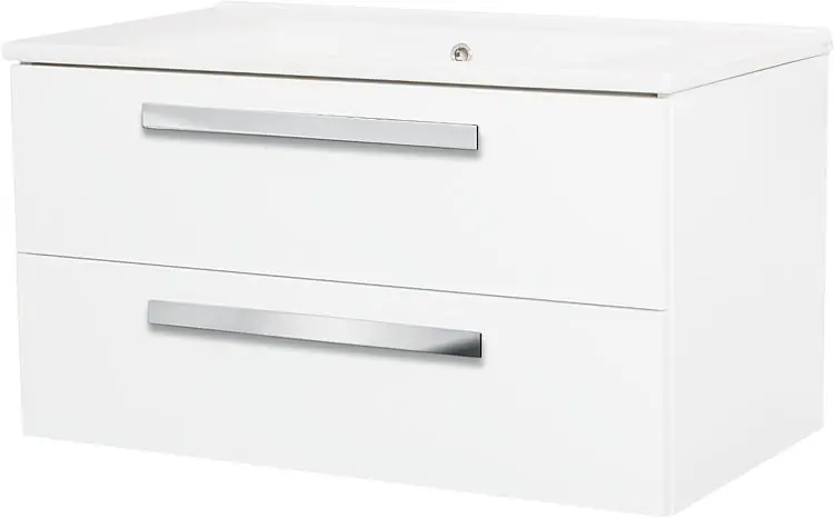 WTU+Keramik-WT EDIA weiß Hochglanz 2 Auszüge 853x466x455mm Bestpreis