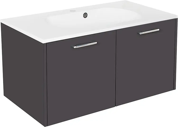 Highlight WTU+Mineralguss-WT ENI anthrazit Hochglanz 2 Türen 900x459x500mm