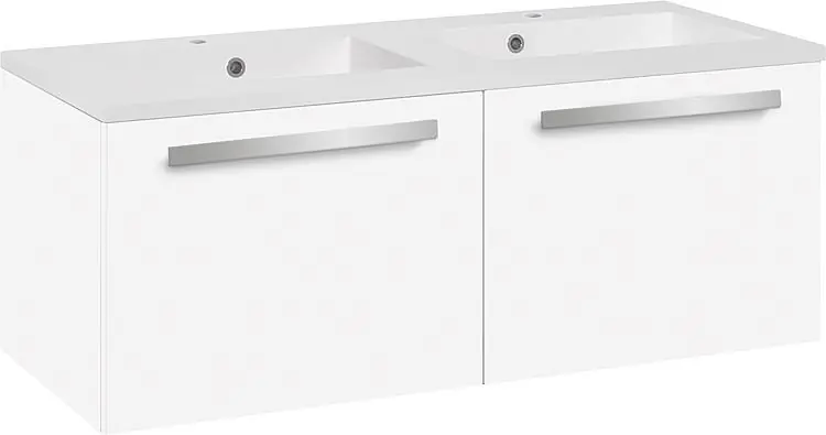 Versand Am Gleichen Tag WTU+Mineralguss-WT EBLI weiß Hochglanz 2 Auszüge 1210x494x510mm