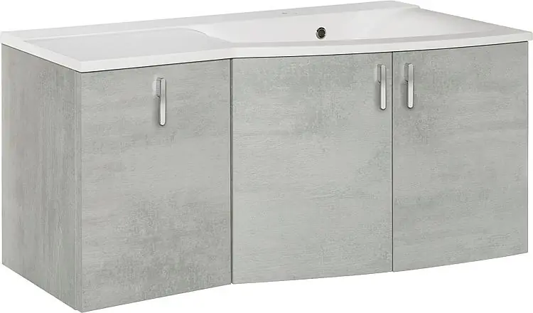 WTU+Mineralguss-WT EBAMO E. grau Steind. 3 Tü. Abl. links 1060x526x370/510 Markenware