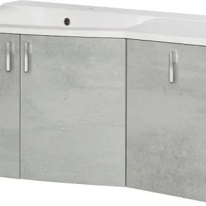 Top-Preis WTU+Mineralguss-WT EBAMO E. grau Steind. 3 Tü. Abl. re. 1060x526x370/510