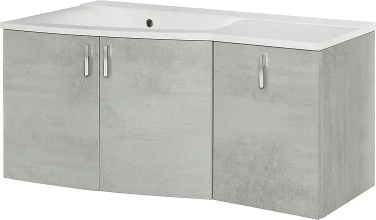 Top-Preis WTU+Mineralguss-WT EBAMO E. grau Steind. 3 Tü. Abl. re. 1060x526x370/510