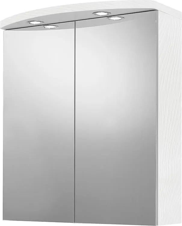Spiegelschrank mit Beleuchtung weiß Dekor 2 Türen 700x798x205/340 Saisonangebot
