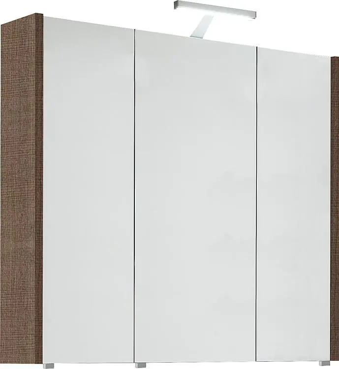 Expressversand Spiegelschrank mit Beleuchtung Tranche braun 3 Türen 850x750x188mm