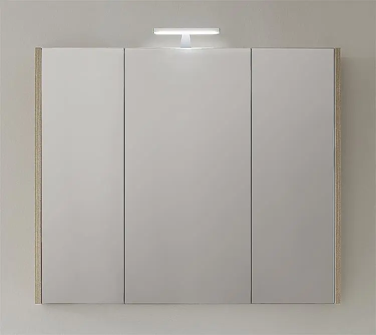 Highlight Spiegelschrank mit Beleuchtung Tranche ecru 3 Türen 950x750x188mm