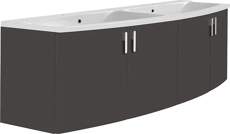 Saisonangebot WTU+Mineralguss-WT EMA anthrazit matt 4Türen 1410x526x380/510