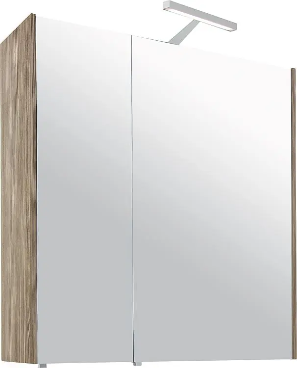 Spiegelschrank mit Beleuchtung Lärche hellbraun 2 Türen 700x750x188mm Meistverkauft