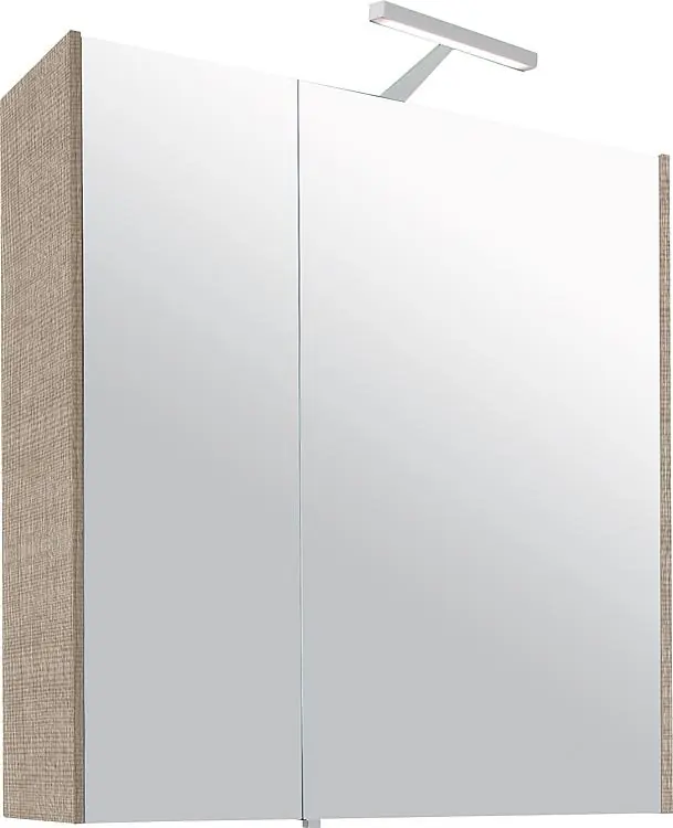Neue Kollektion Spiegelschrank mit Beleuchtung Tranche ecru 2 Türen 700x750x188mm