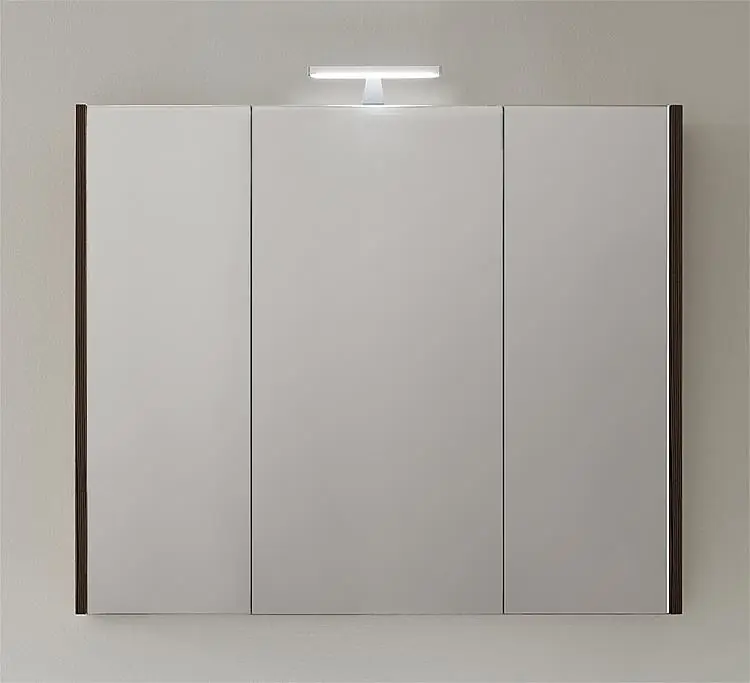 Spiegelschrank mit Beleuchtung Lärche braun 3 Türen 950x750x188mm Schneller Versand