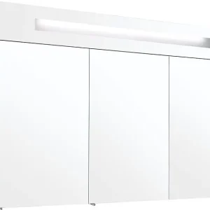 Bestpreis Spiegelschrank m. bel. Blende Lärche hellbraun 3 Türen 1200x750x188mm