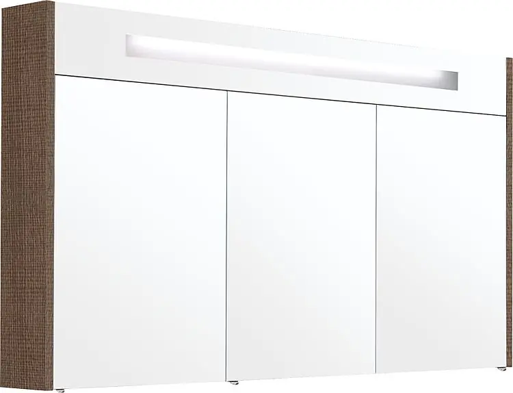 Sofort Bestellen Spiegelschrank m. bel. Blende Tranche braun 3 Türen 1200x750x188mm