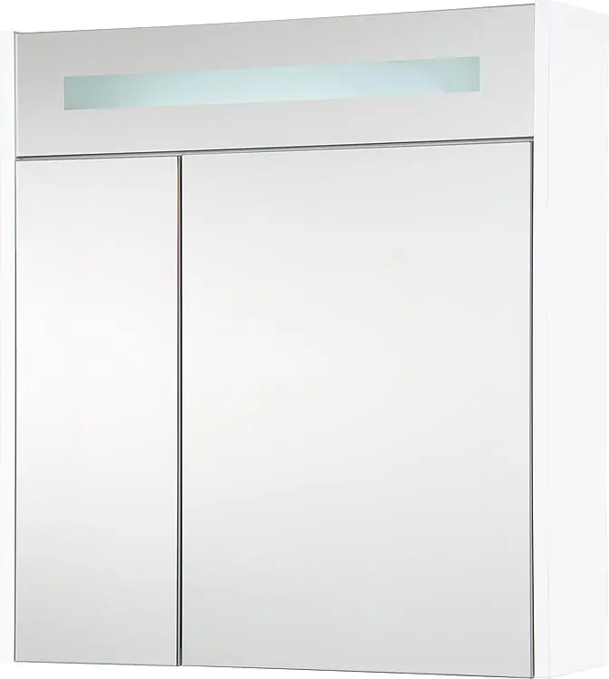 Spiegelschrank m. bel. Blende weiß Hochglanz 2 Türen 700x750x188mm Kracherpreis