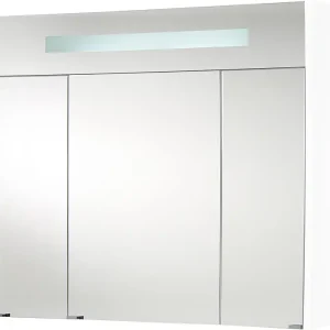 Top-Angebot Spiegelschrank m. bel. Blende weiß Hochglanz 3 Türen 850x750x188mm