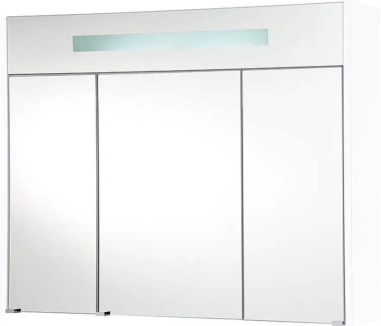 Spiegelschrank m. bel. Blende weiß Hochglanz 3 Türen 950x750x188mm Jetzt Kaufen