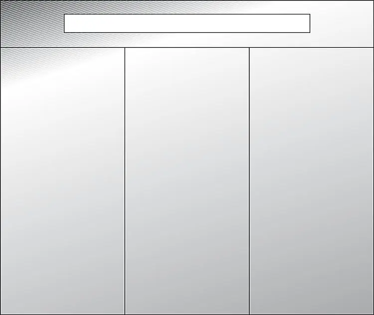 Spiegelschrank m. bel. Blende Tranche ecru 3 Türen 950x750x188mm Direktkauf