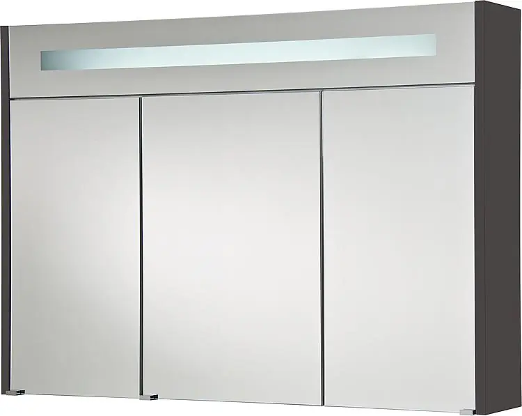 Spiegelschrank m. bel. Blende anthrazitHochglanz 3 Türen 1050x750x188mm Letzte Chance