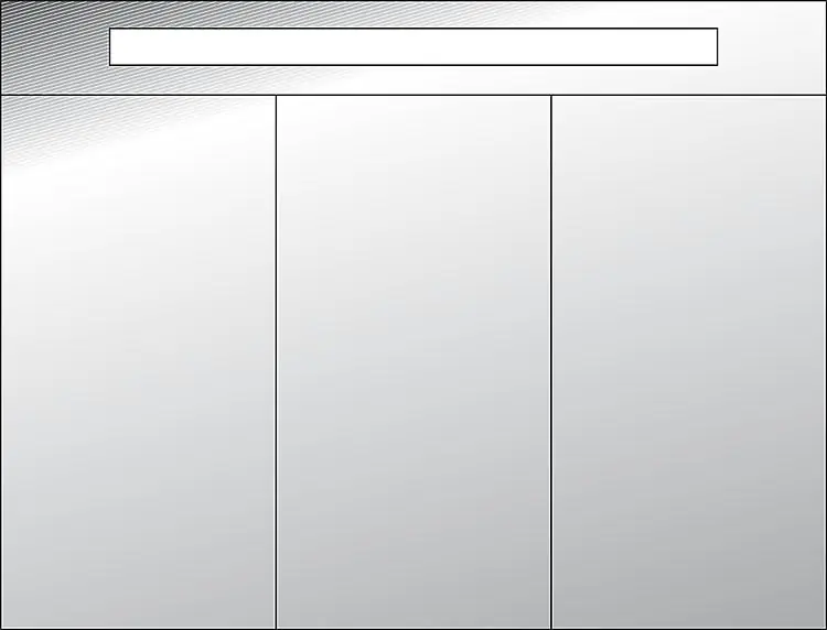 Spiegelschrank m. bel. Blende Tranche braun 3 Türen 1050x750x188mm Bestseller