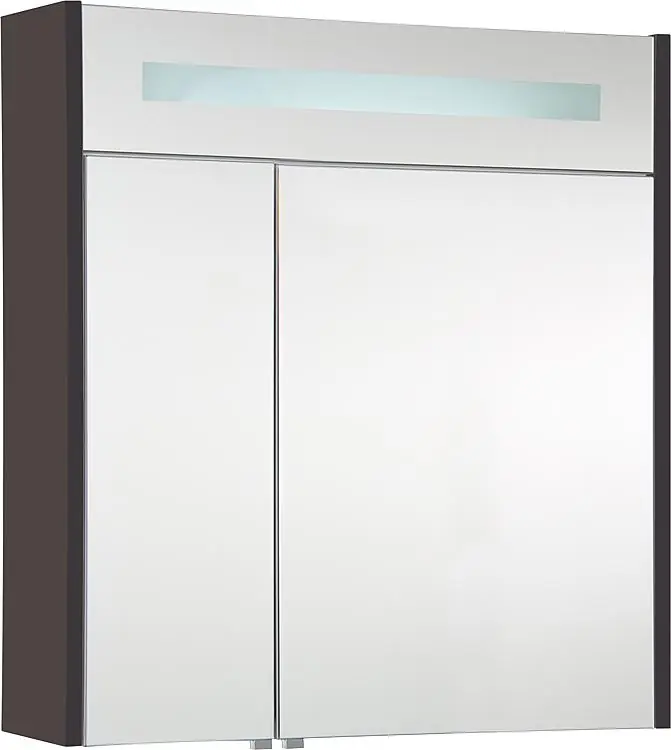 Highlight Spiegelschrank m. bel. Blende anthrazitmatt, 2 Türen 700x750x188mm