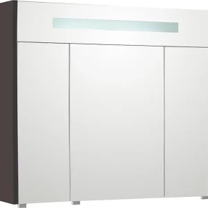 Spiegelschrank m. bel. Blende anthrazitmatt, 3 Türen 850x750x188mm Sichere Zahlung