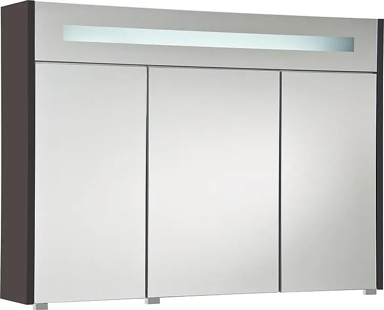 Jetzt Bestellen Spiegelschrank m. bel. Blende anthrazitmatt, 3 Türen 1050x750x188mm