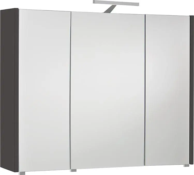 Sonderangebot Spiegelschrank mit Beleuchtung antrazitmatt, 3 Türen 950x750x188mm