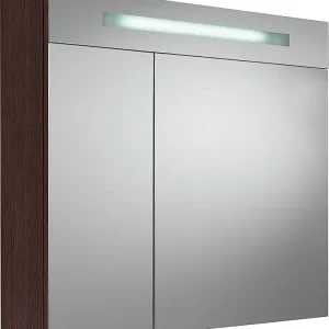 Spiegelschrank m. bel. Blende Eiche dunkel 2 Türen 900x740x160mm Preiswert