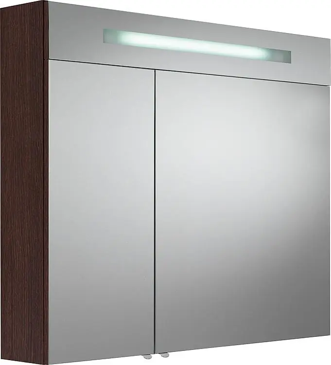 Spiegelschrank m. bel. Blende Eiche dunkel 2 Türen 900x740x160mm Preiswert