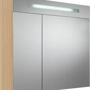 Jetzt Bestellen Spiegelschrank m. bel. Blende Eiche hell 2 Türen 900x740x160mm