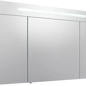 Spiegelschrank m. bel. Blende weiß Hochglanz 3 Türen 1200x740x160mm Zertifiziert