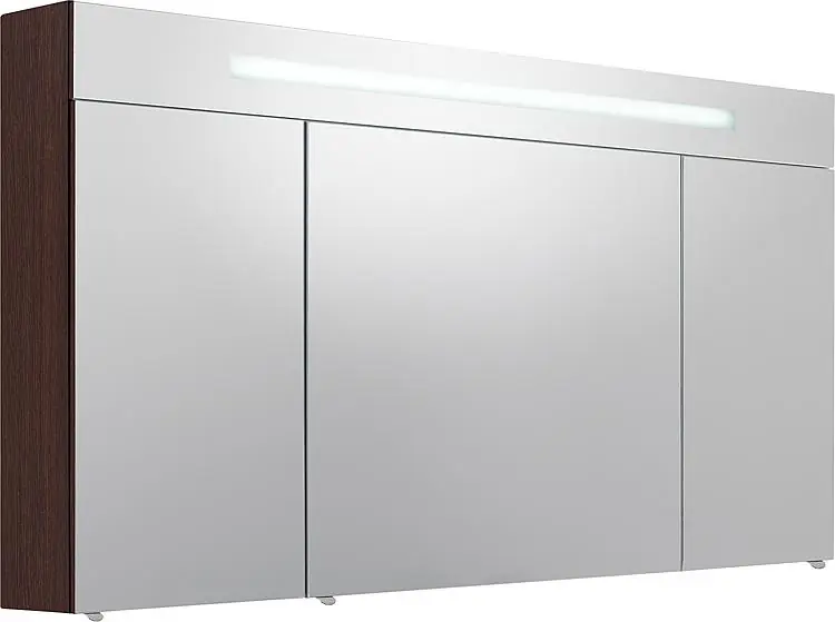 Spiegelschrank m. bel. Blende Eiche dunkel 3 Türen 1200x740x160mm Neue Ware