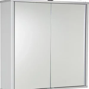 Aluminiumspiegelschrank ELKEA mit LED-Beleuchtung, 2 Türen 800x700x150mm Neue Ware