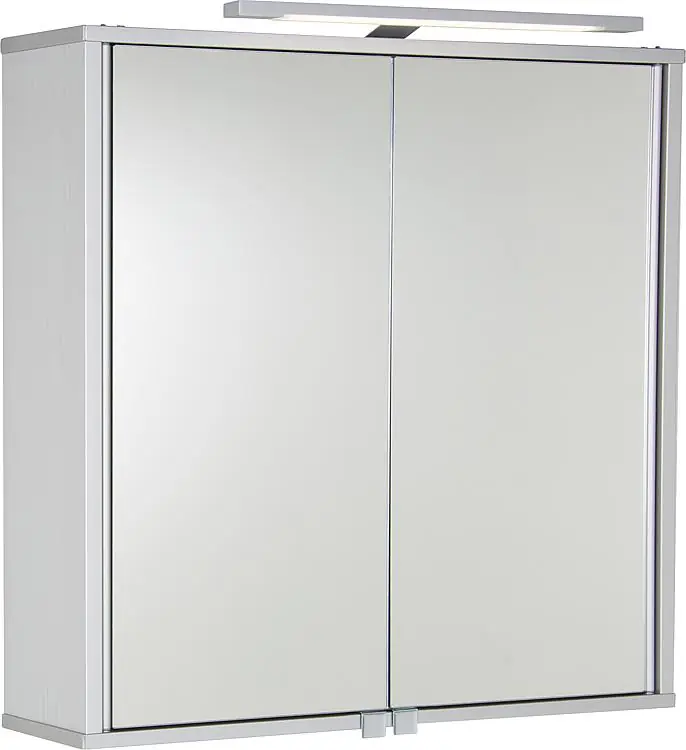 Aluminiumspiegelschrank ELKEA mit LED-Beleuchtung, 2 Türen 800x700x150mm Neue Ware