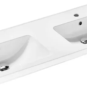 Schnäppchen Doppelwaschtisch VANESSA BxHxT 1200x190x450mm m. 2 Hahnlöcher