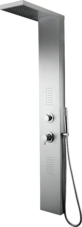Wand-Brausepaneel - Set Eske Schwallstrahl mit Mischer, Aluminium lackiert Nur Heute