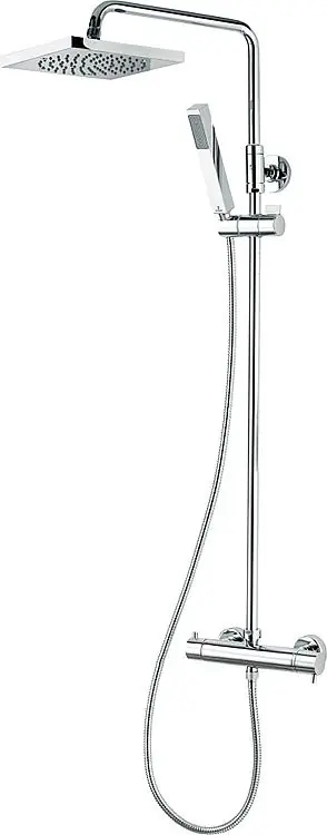 Brausesystem Cube + Thermost. Stabhandbrause + 210x210 mm Kopfbrause Top-Seller