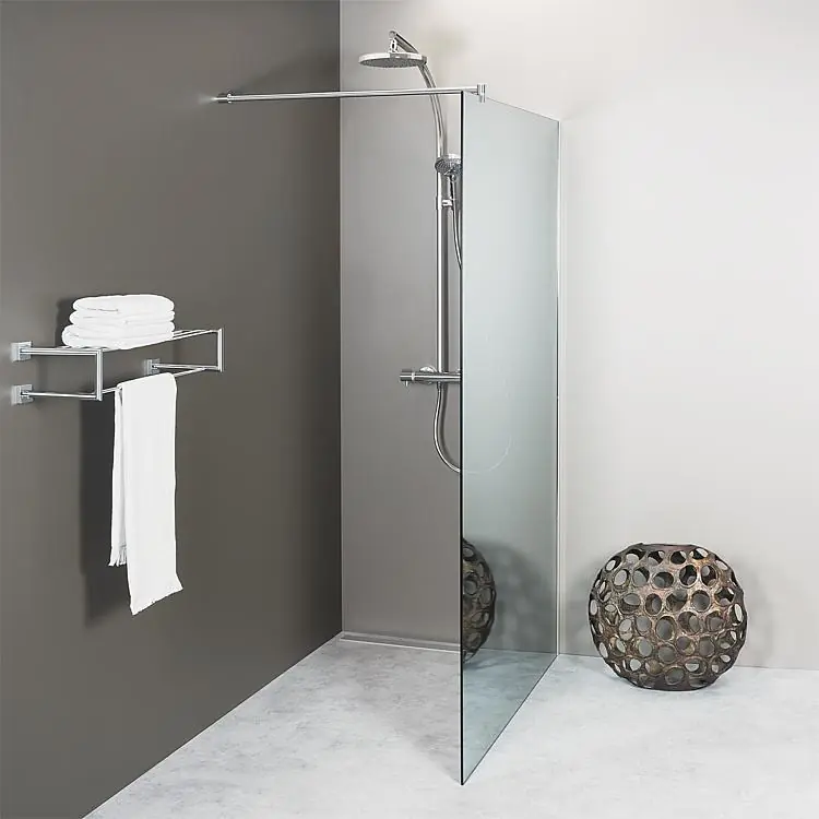 Walk-In Elja Duschabtr. mit Wandpr.+Stabist. rund, 1080x2000x8mm ESG Spiegel lichtd. Rabatt