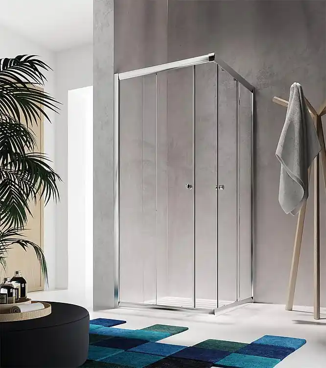 Wochenendangebot Eck-Duschkabine Elion Reversibel 865-890x965-990mm,H 1950mm, Glas 6mm,Aluprofile glänz.