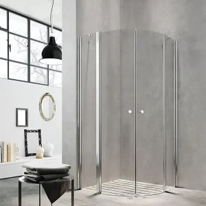 Viertelkreis-Duschkabine Lula, 5 mm Stark, 775-790x1900 mm 2 Pendeltüren, Radius 550 mm Super-Preis
