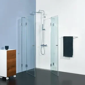 Eckduschkabine Farfalla Modell 7 2 Dreht. + 2 Fixt., verchromt 870x870x2000mm, 8mm ESG Jetzt Bestellen