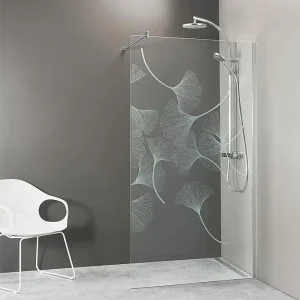 Walk-In Glasdus. mit ETC und Wandprofil+Stabi.-Stange rund, 780x2000x8mm ESG Siebd. Ginko Jetzt Kaufen