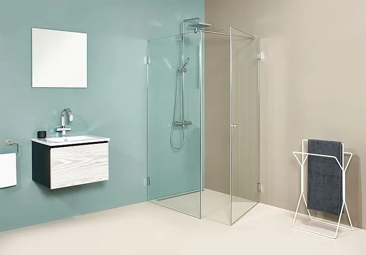 Eck-Duschkabine Farfalla, 8 mm 870x870x2000 mm mit ETC 1 Drehtüre Neue Kollektion