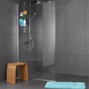 Walk-In Glasduschwand mit Wand- profil+Stabi.-Stange rund, 1380x2000x8mm ESG mit ETC Aktuell