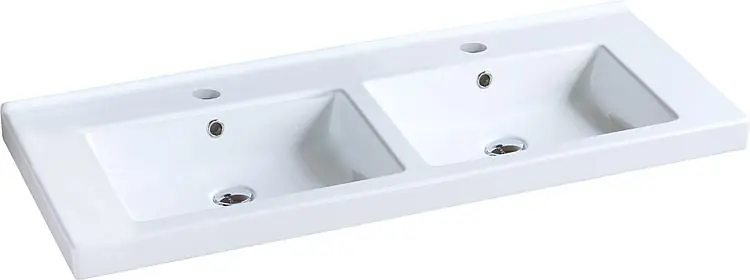 Schnäppchen Doppelwaschtisch TRENDY BxHxT 1210x155x510mm mit 2 Hahnlöchern