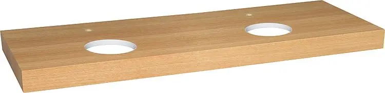 Konsole ELENG Eiche natur lack. 2x WT-Ausschnitt, 2x Hahnloch 1800x80x510mm Ausverkauf