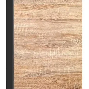 Hochschrank ELA mit Softclose Korpus schwarz smt - Front Eiche sägerau 400x800x350mm Super-Preis