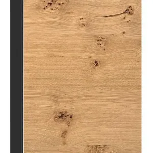Hochschrank ELA mit Softclose Korpus schwarz smt - Front Eiche Furnier hell 400x800x350mm Preis Gesenkt
