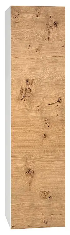 Echt Hochschrank ELA mit Softclose Korpus weiß smt - Front Eiche Furnier hell 400x1600x350mm