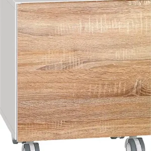 Saisonangebot Rollcontainer ELA Korpus weiß smt - Front Eiche sägerau 400x400x350mm