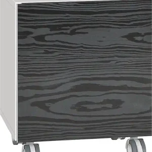 Heißes Angebot Rollcontainer ELA Korpus weiß smt - Front Seekiefer schwarz 400x400x350mm